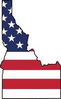 Map of Idaho State Design with USA Flag vector