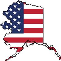 Map of Alaska State Design with USA Flag vector