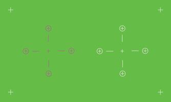 Green Screen with Camera Focus Overlay Tracking Markers Chroma Key with Green Screen Background. vector