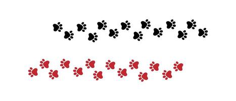 Paw Prints Left and Right Animal or Dog. Paw Prints Background. vector