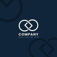 Simple Minimalist Chain Logo Design for Modern Business Branding on Dark Background vector