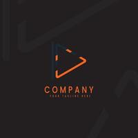 Modern icon Play Button Style Logo Design in Orange and Black Abstract Business Symbol for your company vector