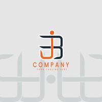 Modern JB Initial Logo with Abstract Person Silhouette for Business, Branding, or Corporate Identity vector