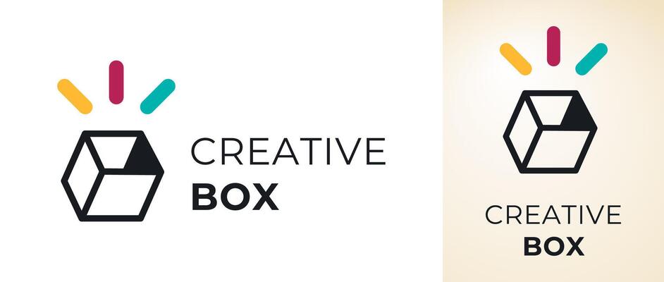 Creative box logo for dynamic brand identity