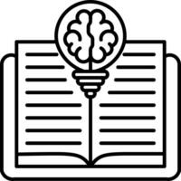 Open Book with Brain Icon vector