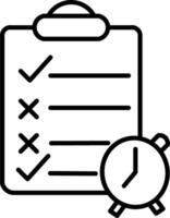 Exam Sheet and Clock Icon - Timed Test Symbol vector