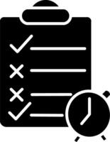 Exam Sheet and Clock Icon Timed Test Symbol vector