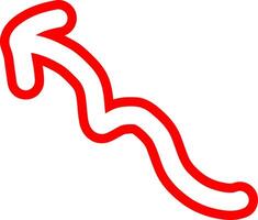 Outlined Red Arrow With Sketch Texture vector