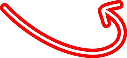 Outlined Red Pointer Hand Drawn vector