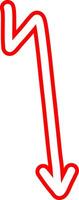 Minimal Red Arrow In Hand Drawn Outline vector