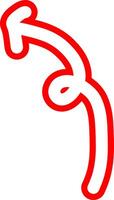 Doodle Style Arrow With Red Outline vector