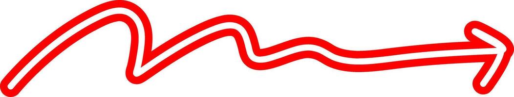 Simple Red Arrow With Outline vector