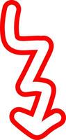 Outlined Red Arrow With Rough Strokes vector