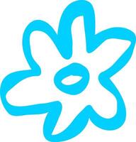 Hand Drawn Flower Leafs With Neon vector