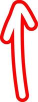 Simple Red Arrow With Hand Drawn Effect vector
