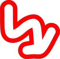 Doodle Red Outline Arrow With Tip vector