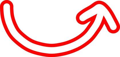 Red Marker Arrow With Rough Outline vector