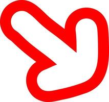 Doodle Red Arrow With Hand Drawn Look vector
