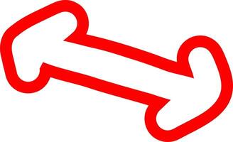 Outlined Red Arrow In Marker Style vector