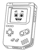 A coloring page with a game boy vector
