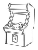 An arcade machine coloring page vector