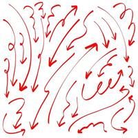 Red Arrows in Sketchy Doodle Style vector