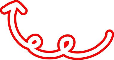 Freehand Red Arrow With Simple Design vector