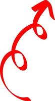 Textured Red Arrow with Pen Lines vector