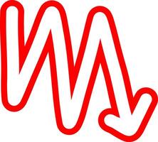 Arrow Drawing With Red Outline Sketch vector