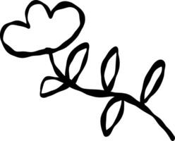 Cute Floral Leafs Hand Drawn Ink vector