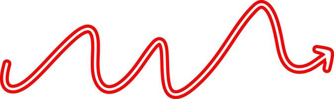 Outlined Red Arrow Hand Sketch vector