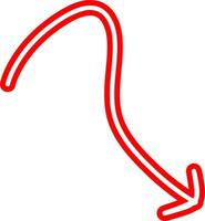 Red Arrow Icon With Outline vector