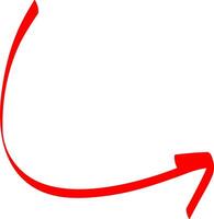 Hand Drawn Red Arrow with Stabillo Ink vector