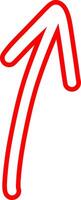 Red Sketch Arrow With Curved Lines vector