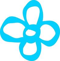 Neon Ink Flower Leafs Drawing vector