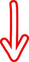 Red Sketch Arrow With Artistic Outline vector