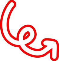 Hand Drawn Arrow With Red Marker Lines vector