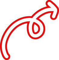 Arrow In Hand Drawn Red Outline Format vector