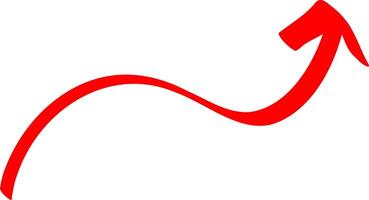 Hand Drawn Navigation Arrow in Red Ink vector