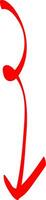 Artistic Red Arrow with Pen Lines vector
