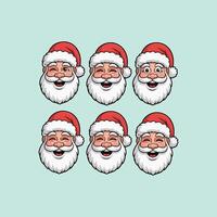 Santa Claus Expressions and Emotions Character Set vector