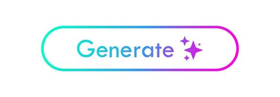 Generate AI Design Trendy Button Illustration. Web UI Artificial Intelligence Icon vector