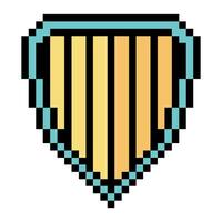 Shield in pixel art design vector