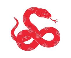 Red Snake Illustration Coiled Graphic Design Element for Print or Web vector