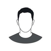 Generic Faceless Male Avatar Profile Picture in Simple Design for Website or App vector