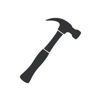Simple Black Hammer Icon Graphic Design Element for Construction Repair and DIY Projects vector