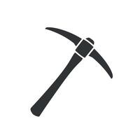 Simple Black Pickaxe Icon Isolated on White Background for Mining Industry on white background vector