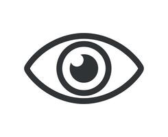 Simple Black and White Eye Icon Graphic Design Element for Website or App on White Background vector