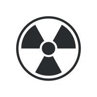 Simple Black and White Radiation Hazard Symbol Icon Graphic Design Element vector