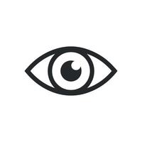 Simple Black and White Eye Icons Graphic Design Element for Website or App on white background vector